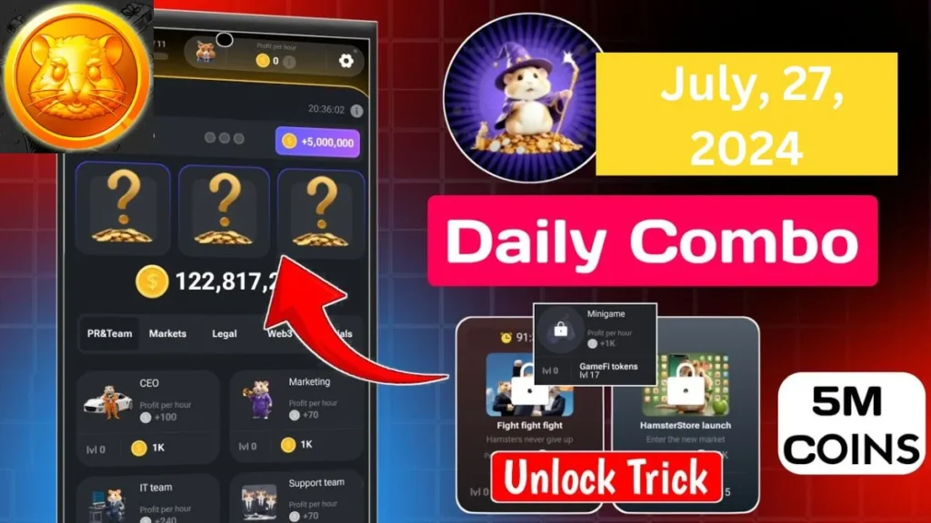 Hamster Kombat Daily Combo Cards on July 27, 2024: How to Unlock 5 Million Coins 2 Hamster Kombat Daily Combo Cards on July 27